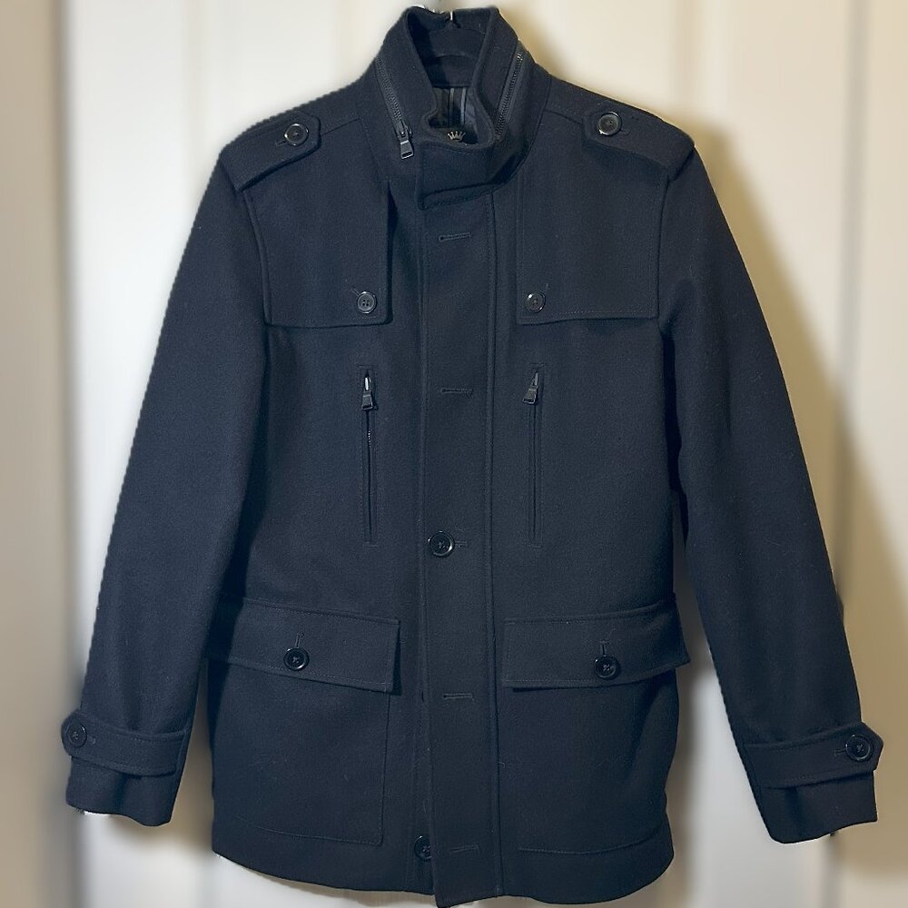 EXPRESS Men's Black Single Breasted Pea Coat Size S